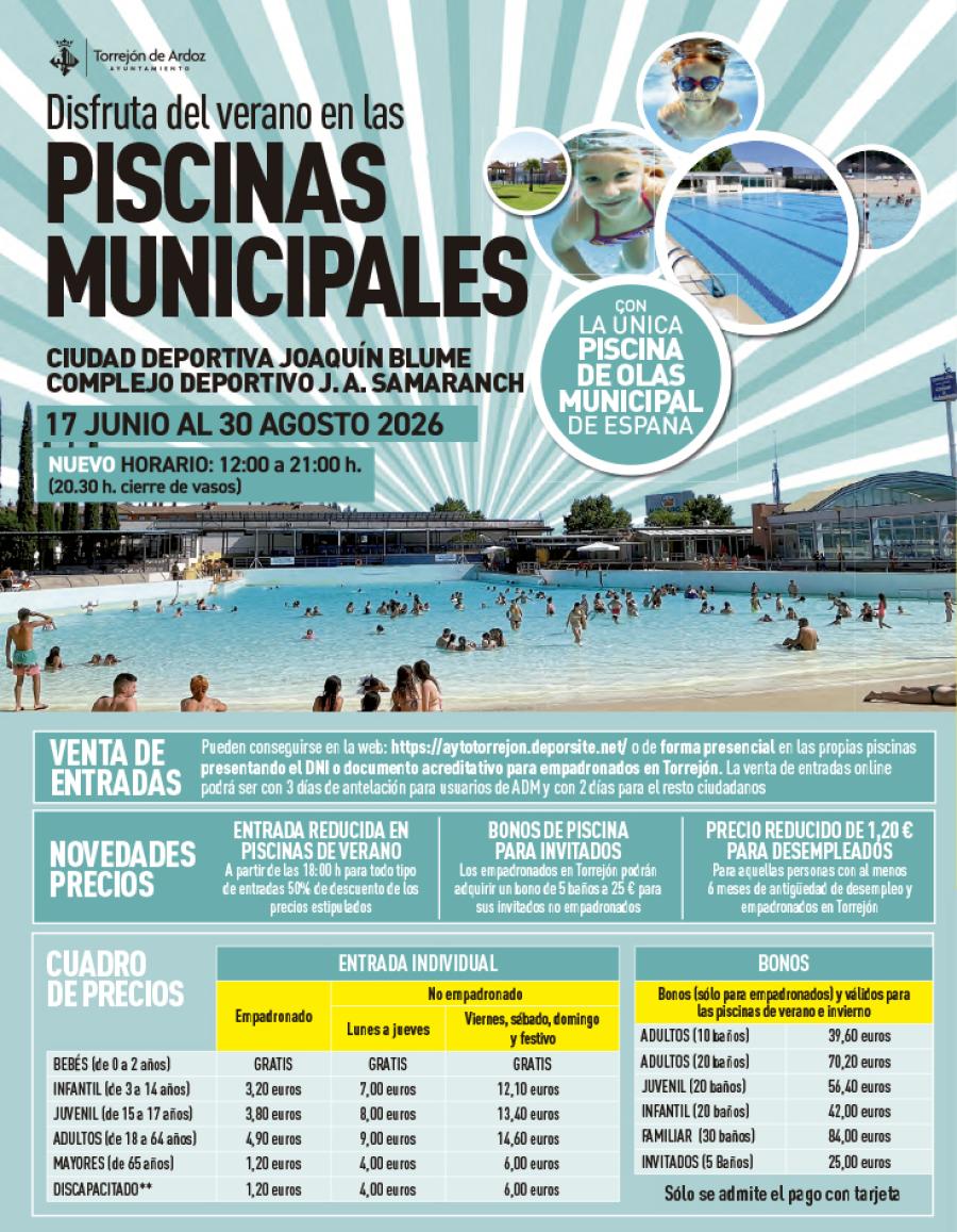 Piscinas municipales verano 26
