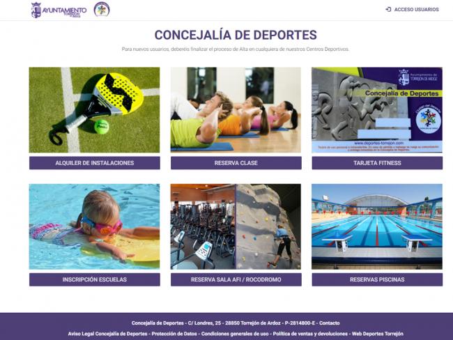 La Concejalía de Deportes cuenta con un sistema de reservas online de instalaciones y de inscripción en actividades