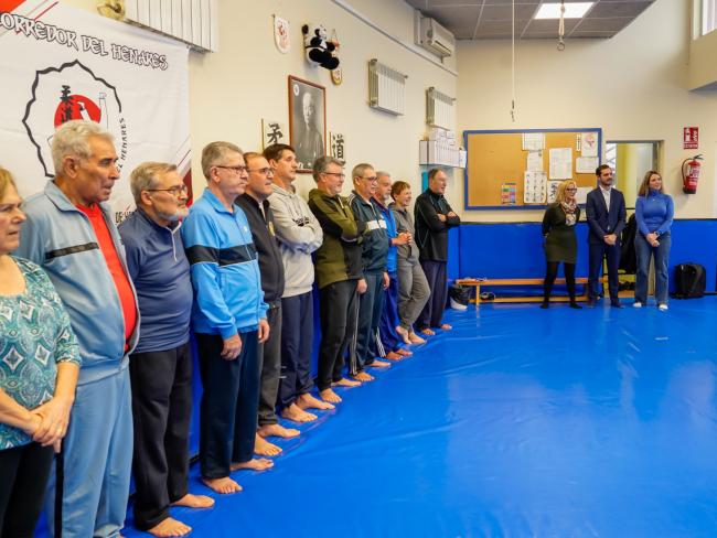 Momento de la presentación de la iniciativa proyecto de clases de judo destinado a personas mayores