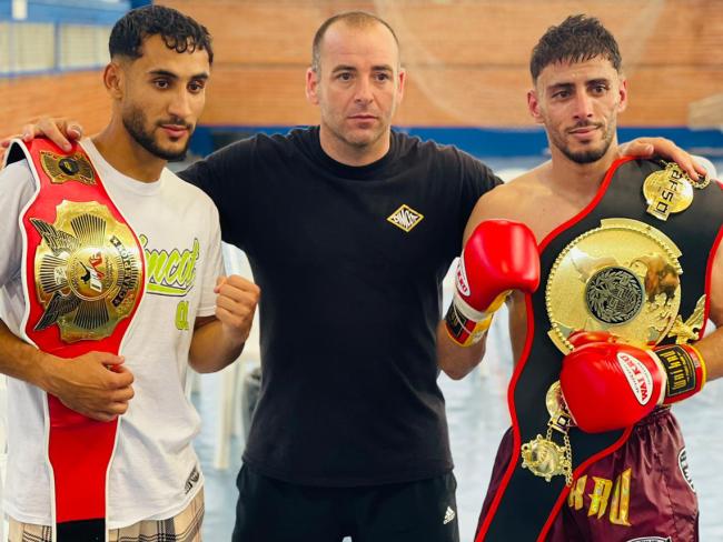 De izquierda a derecha, Mohamed Dakan, David Guerra y Hamza Boussalham