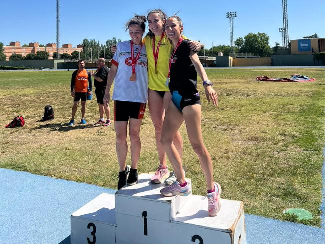 Marta De la Cal, en el podio