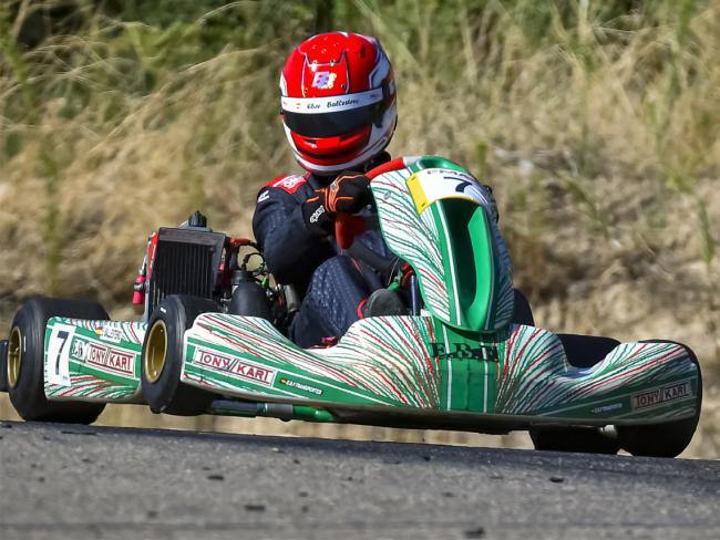 El torrejonero, Eloy Ballestero, conduciendo su kart en una de las pruebas del Campeonato de Madrid