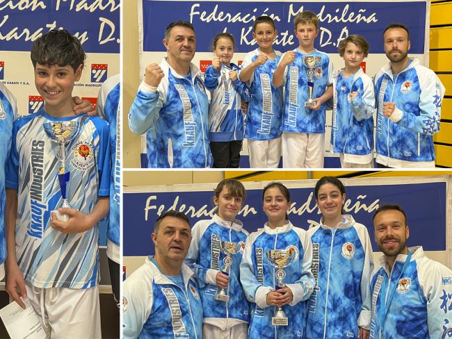 Participantes del Club Karate Torrejón de Ardoz Tomás Herrero en el Campeonato de Madrid de categoría infantil y juvenil