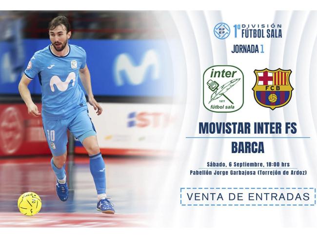 Movistar Inter comienza la temporada en el Pabellón Jorge Garbajosa ante el Barça 