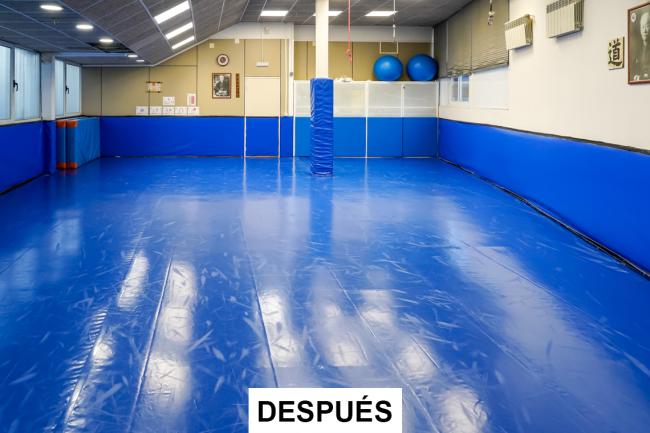 Tatami de la sala de Artes Marciales del CD Juncal