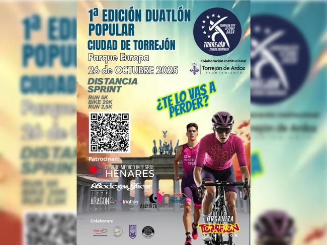 Este domingo, 26 de octubre, tendrá lugar la I Edición del Duatlón Popular Ciudad de Torrejón