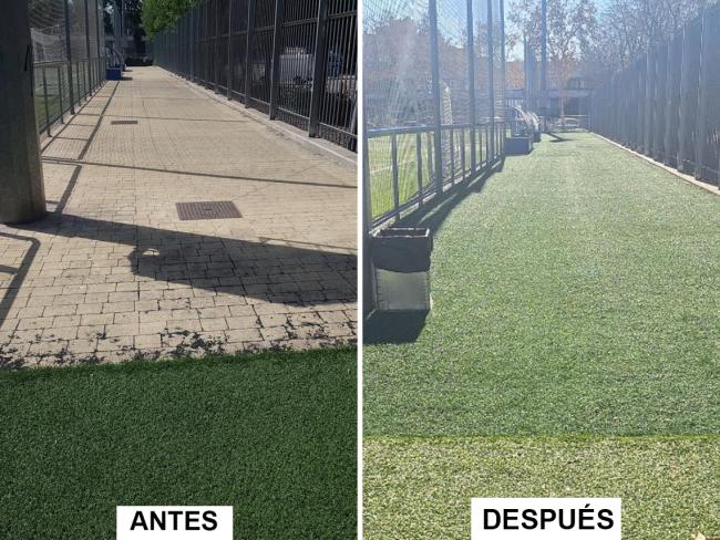 Arreglo zona de calentamiento del Campo de Fútbol Fronteras