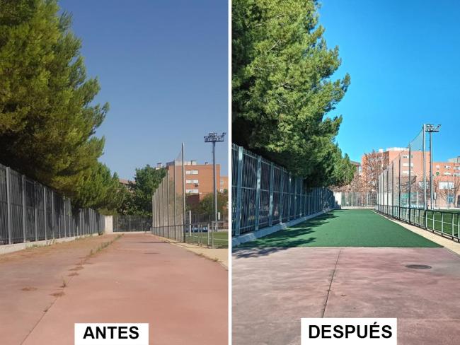 Arreglo zona de calentamiento Campos de Fútbol Municipales José María Gutiérrez "Guti"