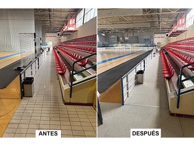 Arreglo zona de espectadores del Pabellón Javi Limones en la CD Joaquín Blume