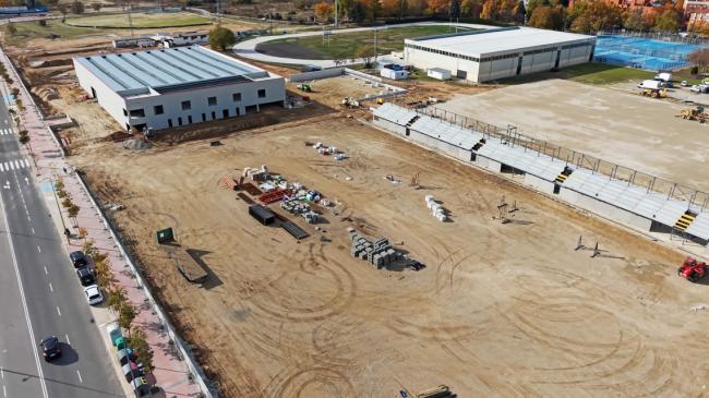 Vista aérea de las obras para construir la Ciudad Deportiva de la RFFM