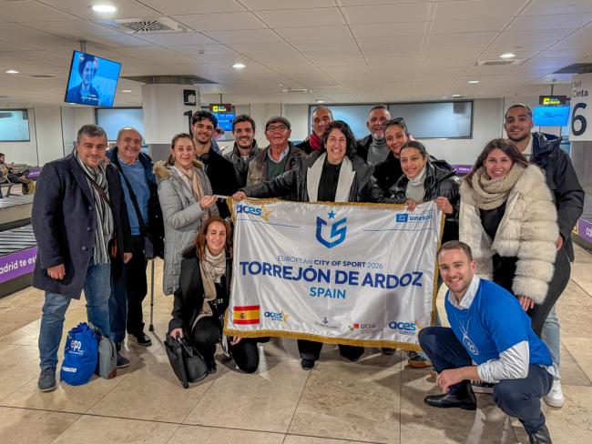 Imagen de la delegación torrejonera invitada por el Parlamento Europeo