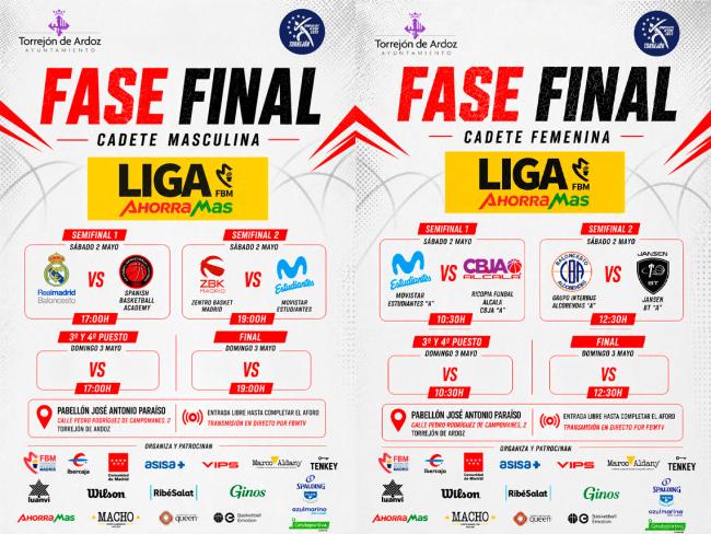 Fase final baloncesto cadete masculina y femenina