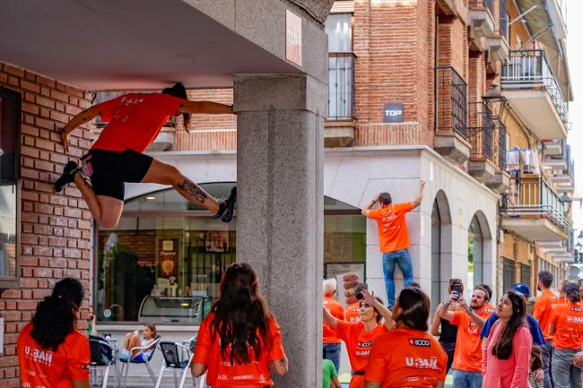 Un momento de la competición junto a la Plaza Mayor