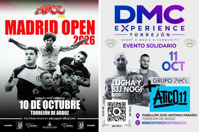 Torrejón de Ardoz acoge este fin de semana dos eventos de lucha, el Madrid Open de ADCC España y el DMC Experience